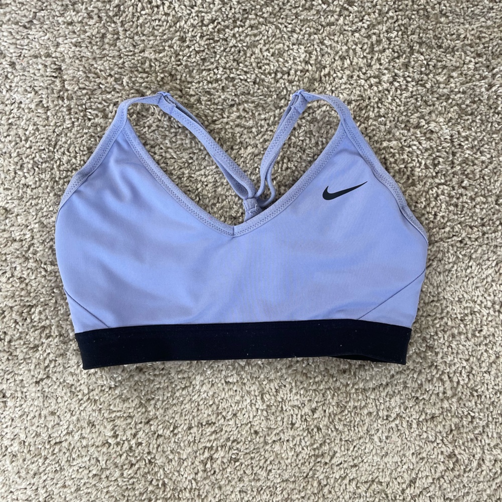 Nike Lavender Training Sports Bra with Black Waistband